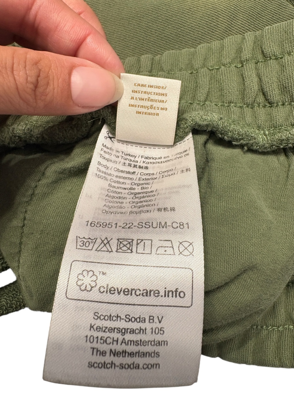 SCOTCH and SODA Organic Cotton Sweat Shorts Sage Green 165951 Men's M - Picture 9 of 13